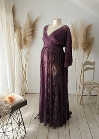 Image 1 of photography lace dress Melanie - size M - dark purple | photo props