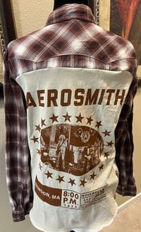 Vintage Brown/Cream/Rust Flannel Shirt Aerosmith
