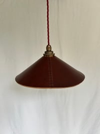 Image 1 of Bordeaux leather pendant lampshade 