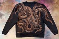 Image 1 of “OCTO MOM” CUSTOM BLEACH PAINTED PULLOVER SWEATER XL