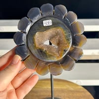 Image 1 of Druzy Agate Sunflower On Stand (30B)