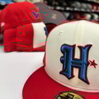 Image 1 of New Era 59Fifty Chrome Front Door Red