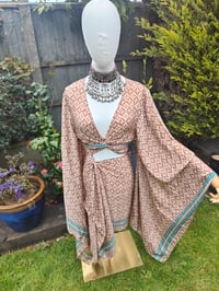 Image 5 of Pefkos co ord sarong set beige and mint
