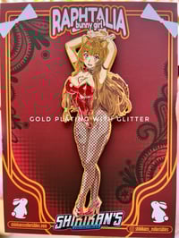 Image 2 of Raph Bunny Standing 5" Hard Enamel Pin **LOW STOCK**