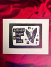 VAMPIRES lino print