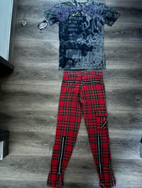 Image 2 of OG PLAID BONDAGE PANTS 1980 & PIRATE T SHIRT 