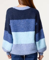 Image 4 of BLOCK STRIPE KNIT CARDIGAN