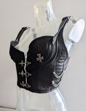 Image of Leather biker bustier (Size M - L)