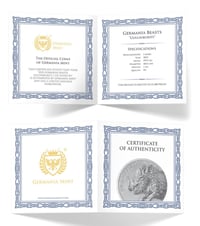 Image 5 of GERMANIA BEASTS: GULLINBURSTI 1 OZ SILVER BU (x2 set)