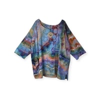 Image 1 of 2XL Cotton Woven Forager Top in Rustic Rainbow Geode Ice Dye