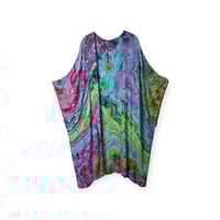 Image 1 of M Long Woven Kimono in Tropical Geode Ice Dye