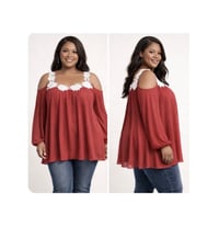 Image 3 of New 4X SHEIN Open shoulder long sleeve top #261*9