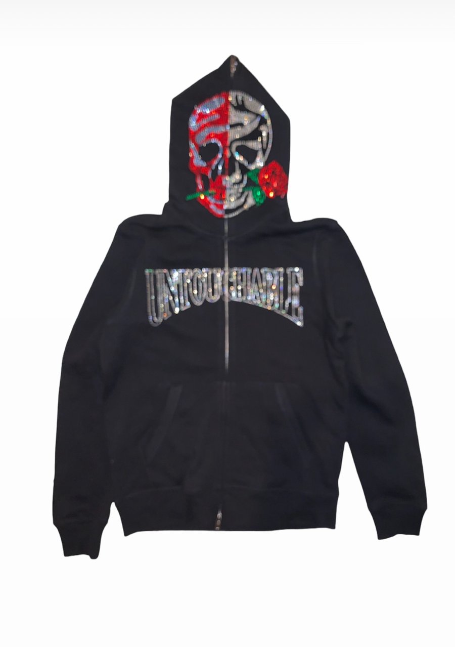 Image of Untouchable Lifestyle Split Skull Full Zip Hoodie 