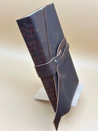 Image 1 of Large Leather Alternating Tridents Blank Book