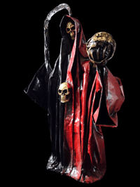 Image 3 of Red and Black Reversal Santa Muerte Statue 