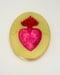Image of Heart Oval Pastel Yellow/Pink