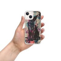 Image 18 of Colorful Watercolor Paint Splatters Black Cat Clear Case for iPhone®