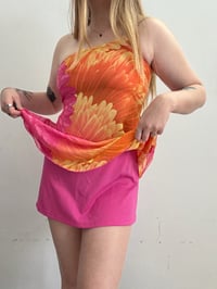 Image 4 of 00s pink orange mini dress // S