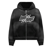 LB “Race” Washed Zip-up Hoodie