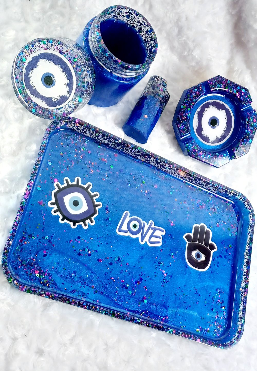 Image of Evil eye rolling tray set 