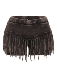 Mineral Wash Fringe Shorts