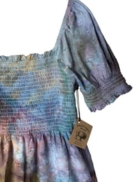 Image 2 of ♻️ UPCYCLED S American Eagle Peasant Mini Dress in Earthy Ice Dye