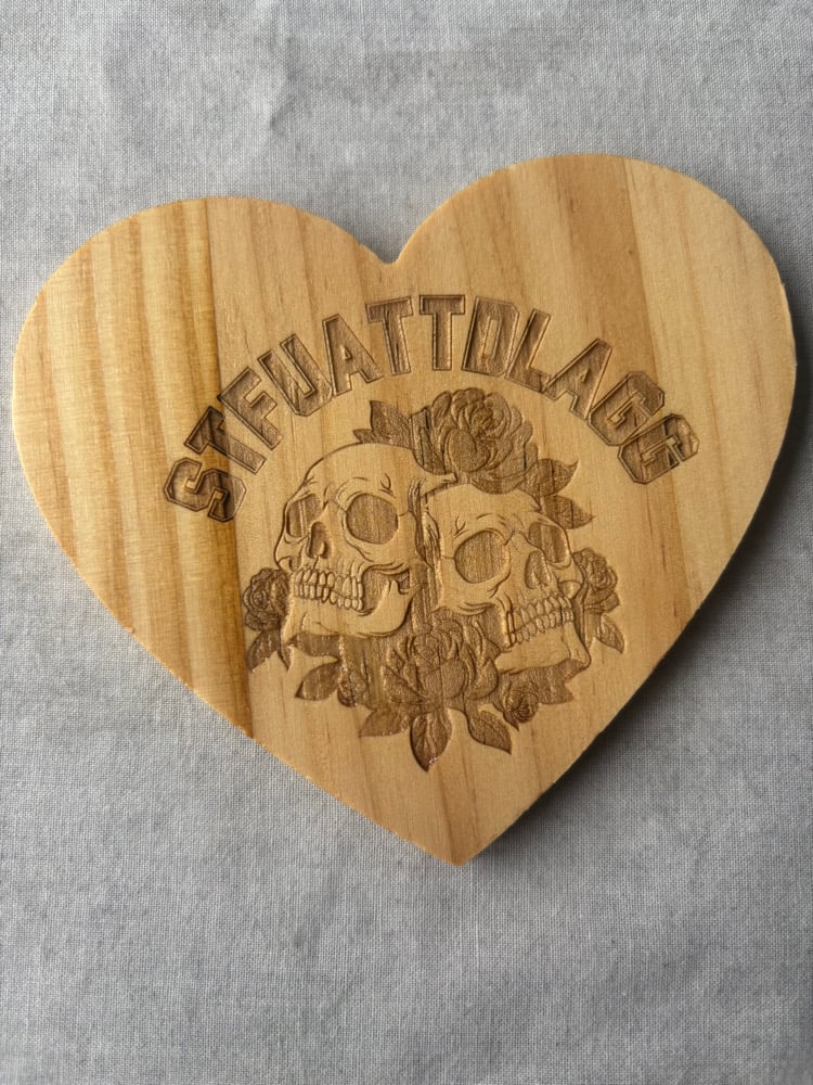 Image of Wooden heart laser engraved coasters 