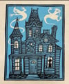 Haunted House Block Print