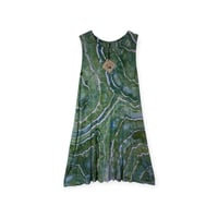 Image 1 of XXL Knit Pocket Tank Dress in Verdant Geode Ice Dye