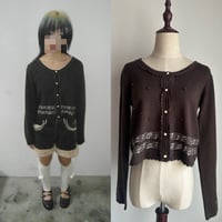 Image 2 of Axes Femme brown music score cardigan 
