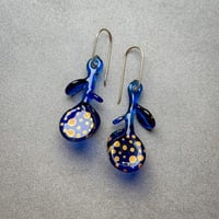 Image 1 of Cobalt and Gold Obovata Earrings