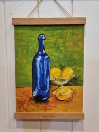 Image 2 of Blue Bottle With Lemons Print