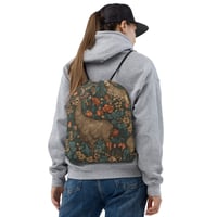 Boho Nature Cottagecore Inspired Deer in The Forest Drawstring bag