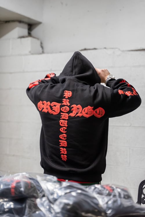 Image of 3D Puff Black & Red Cross Logo [Limited Edition]
