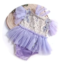 Image 1 of Baby body-dress for photoshoots | Annmarie | size 9-12 months | lilac | sitter photo props
