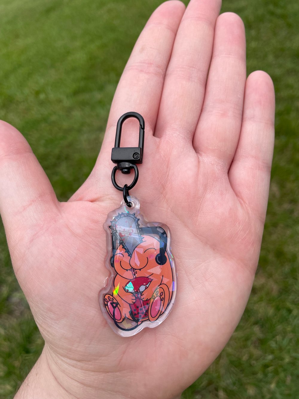Image of Chain Saw Dog Plush Pillow & Acrylic Keychain