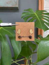 Image 1 of Golden Leaf Autumnal Stud Earrings