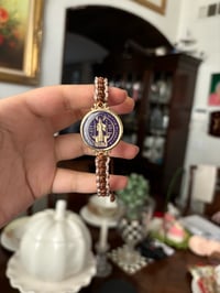 Image 1 of Pulsera de la Medalla de San Benito (café/beige) 