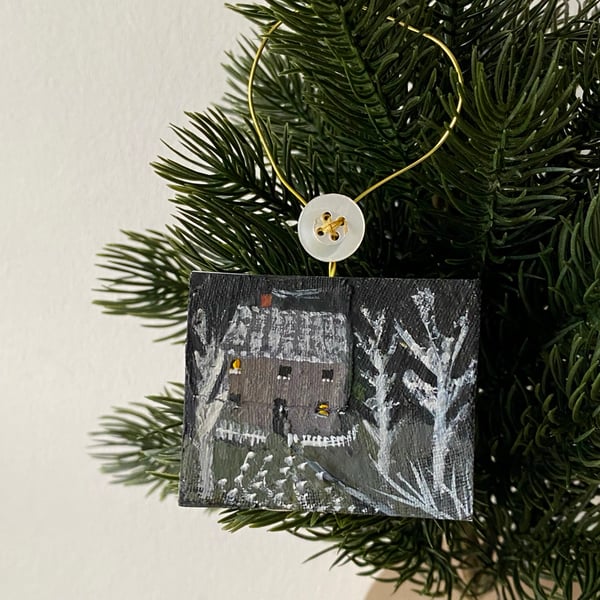 Image of One wintry night - miniature painting 