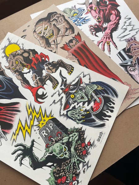 Image of BUY 2 GET ONE FREE- Halloween riso prints