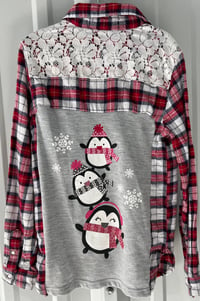 Children’s Black/White/Red Flannel Winter Penguins