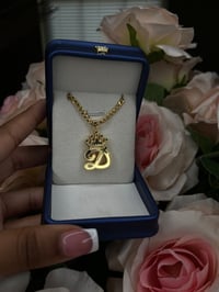 18K double initial necklace 