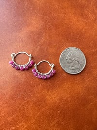 Image 2 of RATNA — Ruby Huggie Hoop Earrings