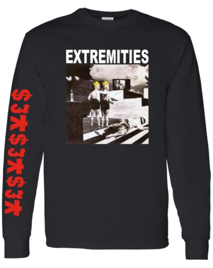 Image of Jesus on the TV Long Sleeve Black/White 