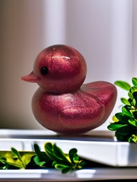 Image 2 of Set of 3 Resin Art OlllllO Ducks Ceramic Coated with Ducking Cards 'The Phoenix'