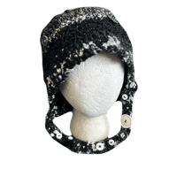 Image 1 of B&W strapped beanie