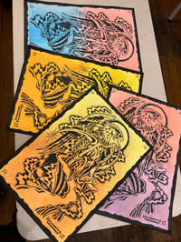 Image 3 of Hand Coloured Reaper/Eagle Print - A2