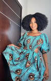 Cucco African Print Mini Cut Out Dress
