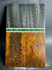 Image 2 of Snake Skin Carbon Fiber & Mammoth Bone Segmented Knife Scales 