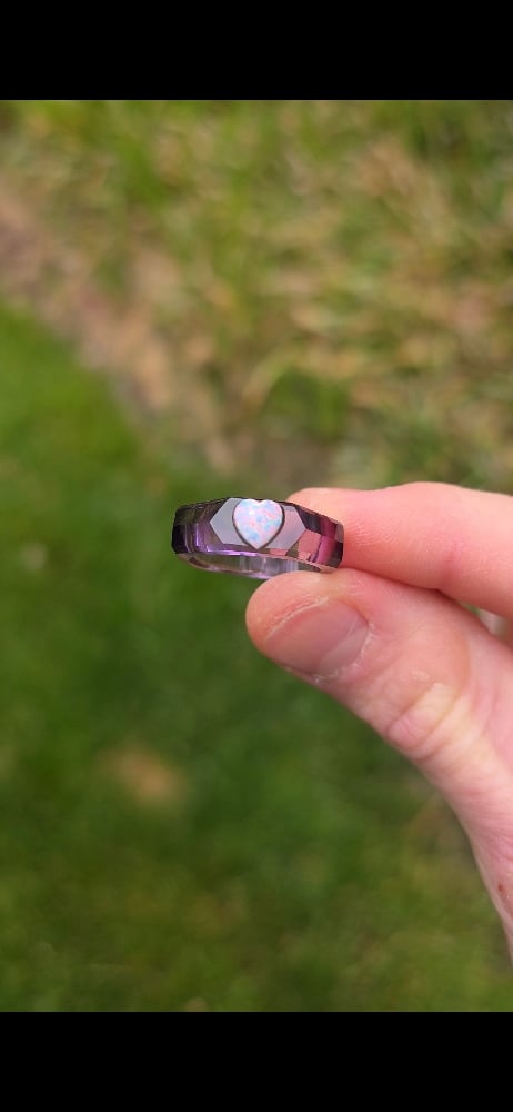 Image of Amethyst Opal Heart Signet
